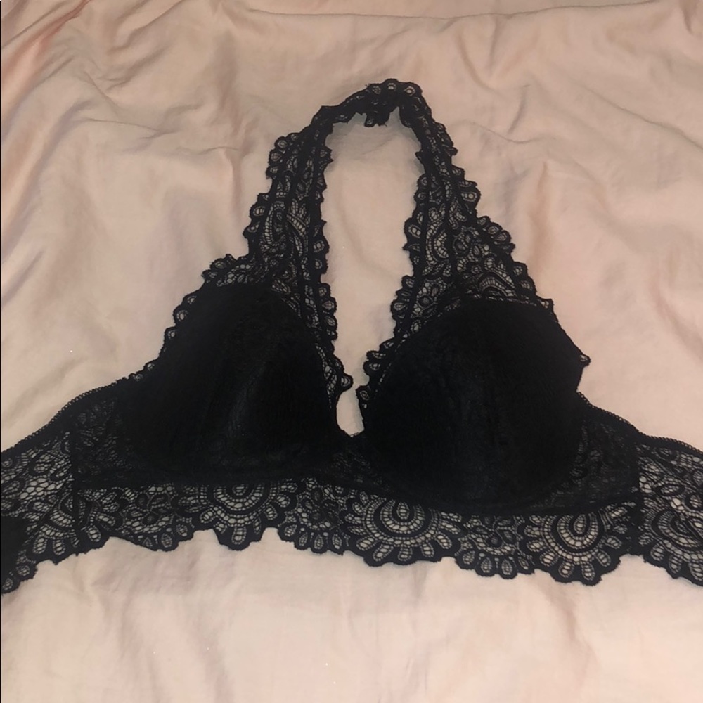 Black halter bralette